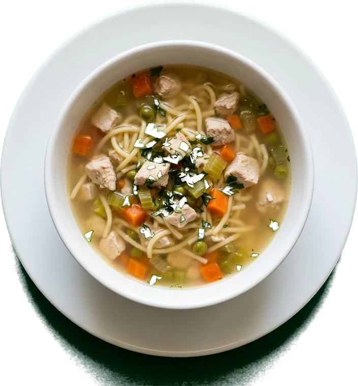 Лёгкий суп на курином бульоне с овощами