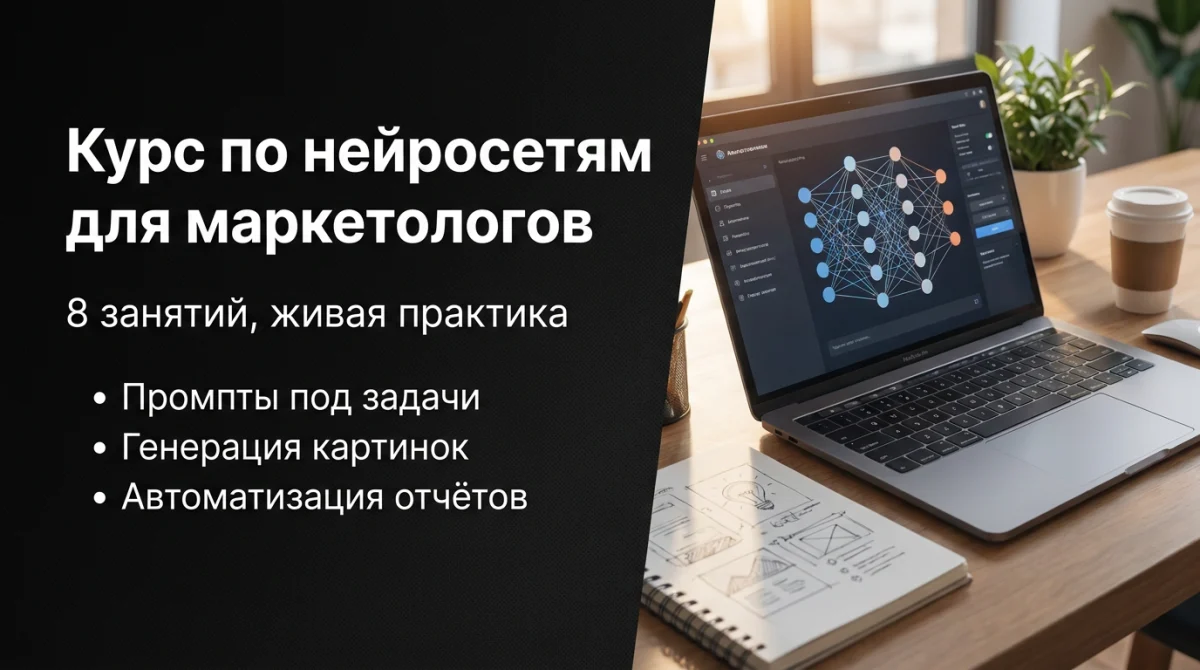 Баннер образовательного курса с пятью строками русского текста