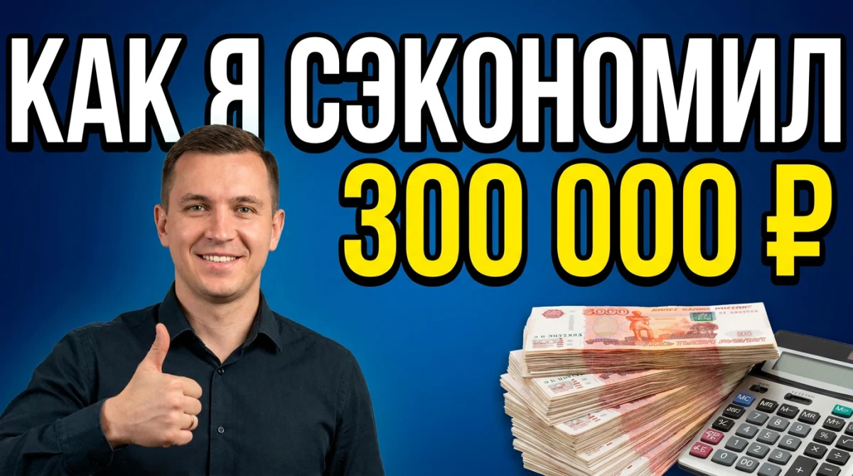 Обложка для YouTube с крупным русским заголовком, сгенерированная нейросетью