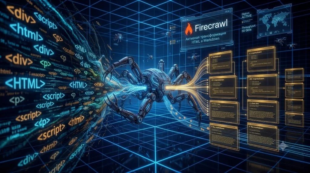 Парсер Firecrawl: что это, как работает и почему это must-have инструмент для тех, кто работает с ИИ в 2026 году