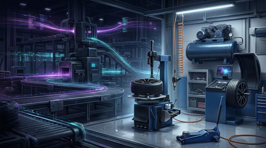 Оборудование для шиномонтажа 2026: комплект, цены, выбор станков и компрессора